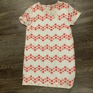NWT White and Red Eyelet Shift Dress